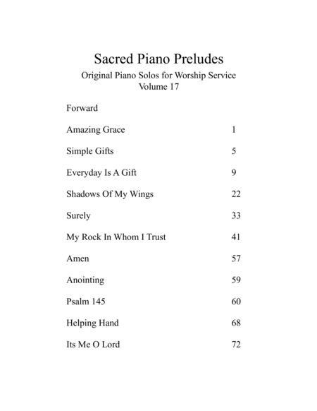 Sacred Piano Preludes Volume 17