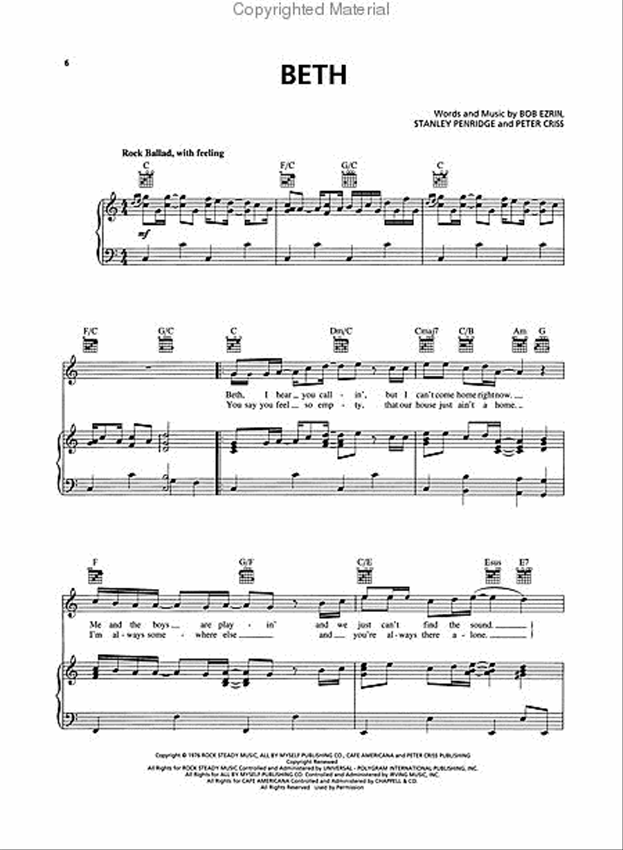 VH1's 20 Great Power Ballads Piano, Vocal, Guitar scores gallery preview page 3