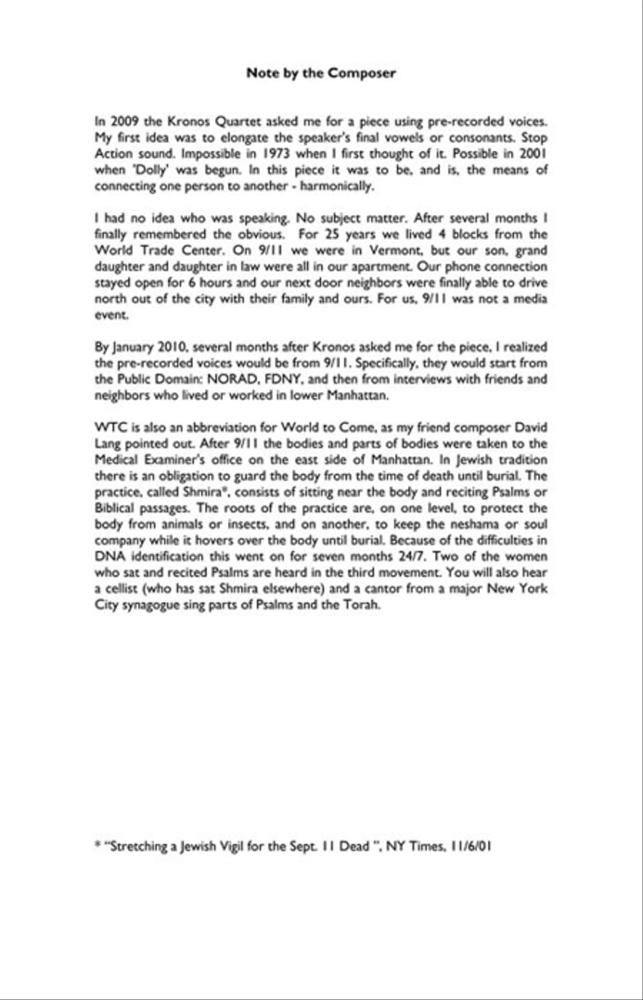 WTC 9/11 String Quartet scores gallery preview page 4
