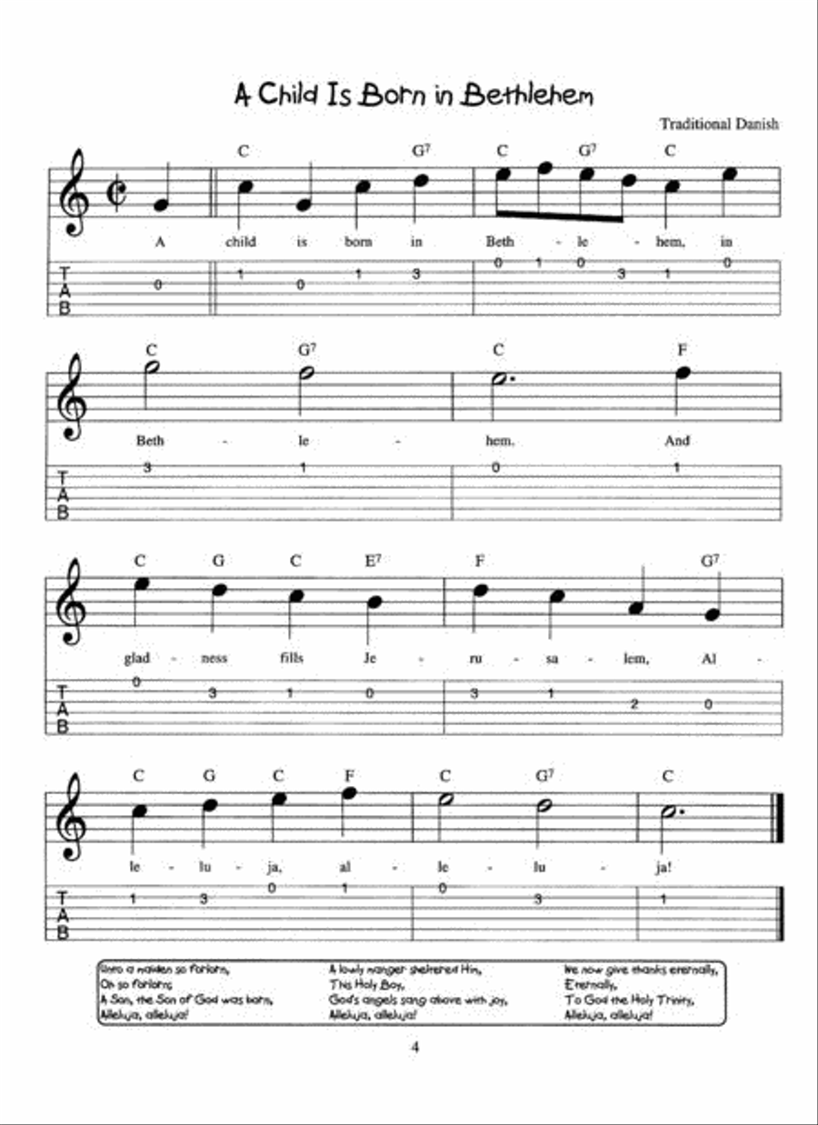 Easy Christmas Songs for Little Pickers Guitar Tablature scores gallery preview page 2