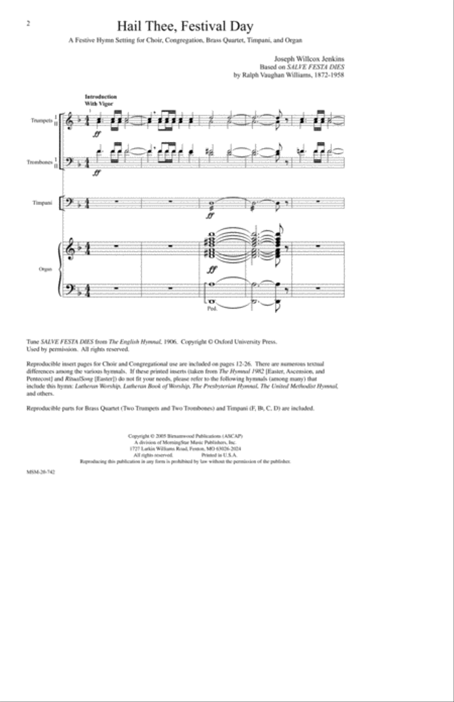 Hail Thee, Festival Day Hail Thee, Festival Day 4-Part scores gallery preview page 2