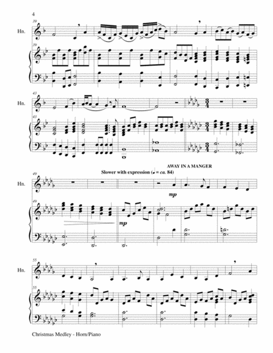 CHRISTMAS CAROL SUITE (Horn in F and Piano with Score & Parts) image number null
