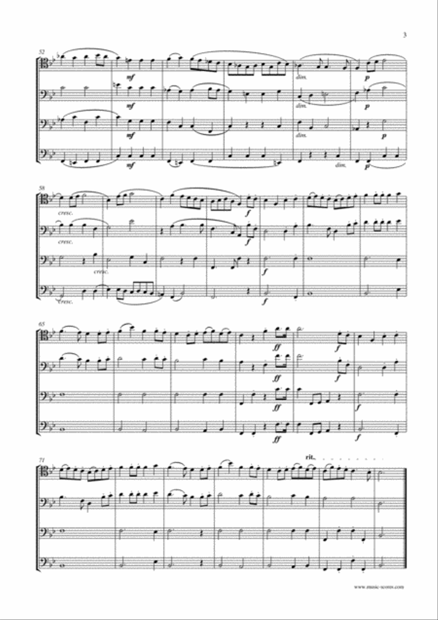 Rondeau - Bridal Fanfare - Trombone Quartet Trombone Quartet scores gallery preview page 3