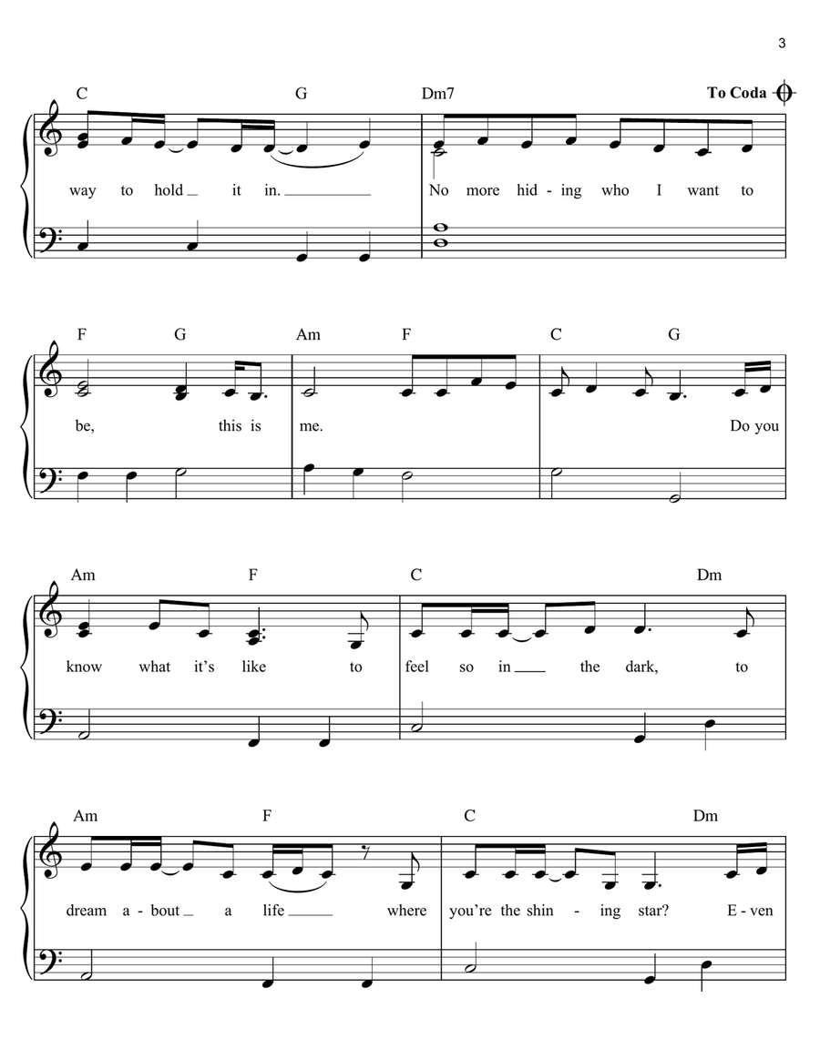 This Is Me (from Camp Rock) Easy Piano scores gallery preview page 3