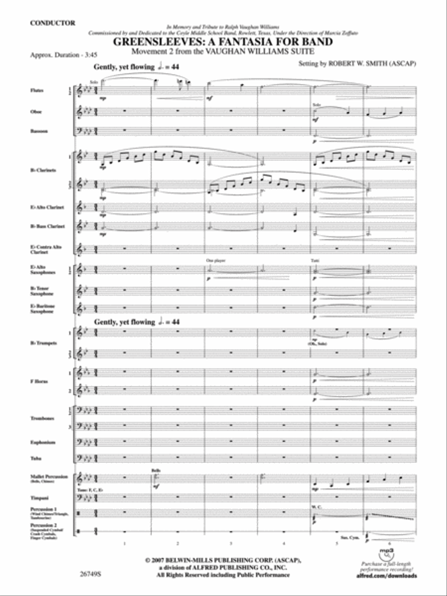 Greensleeves: A Fantasia for Band Concert Band scores gallery preview page 2