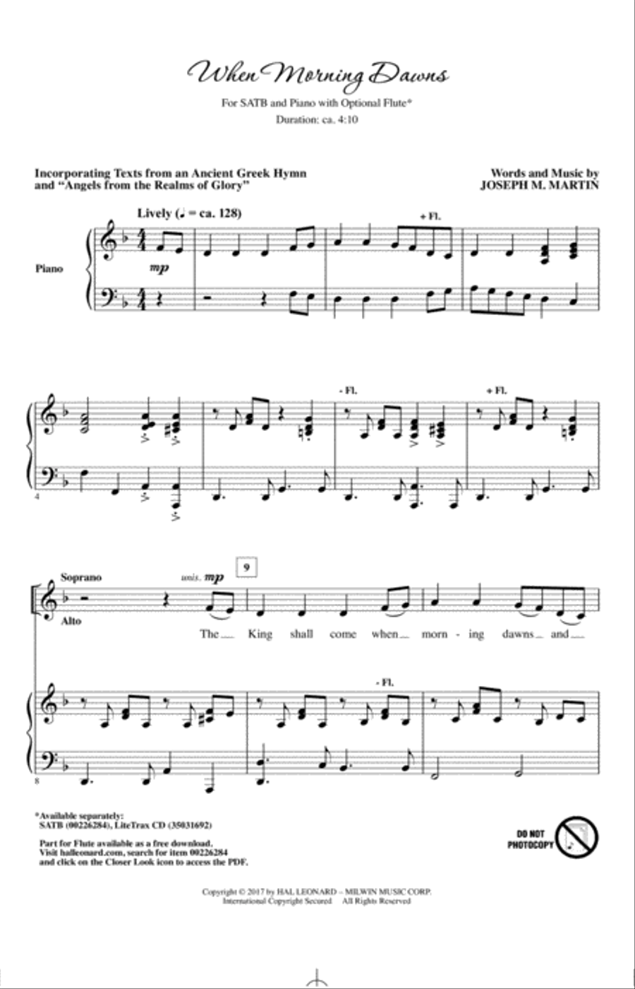 When Morning Dawns When Morning Dawns 4-Part scores gallery preview page 1