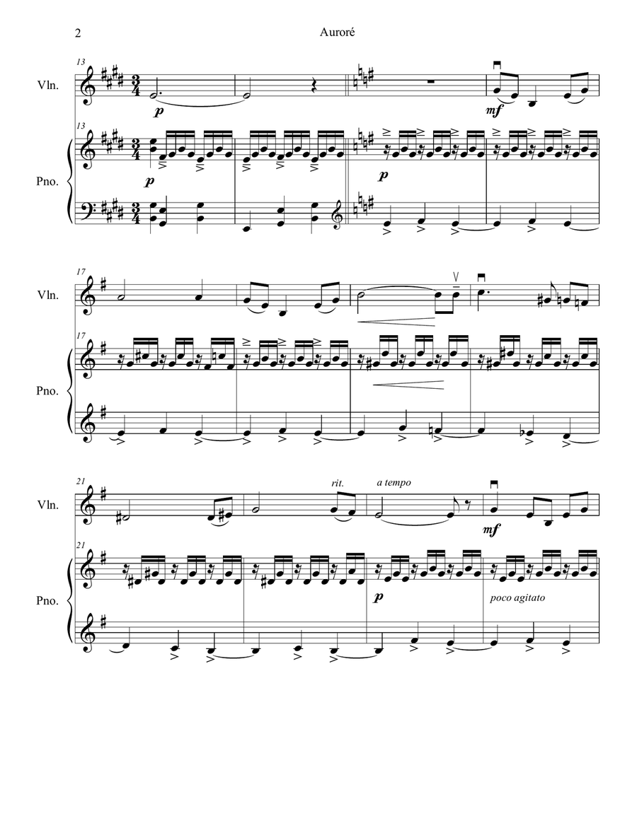 Auroré Violin Solo scores gallery preview page 2