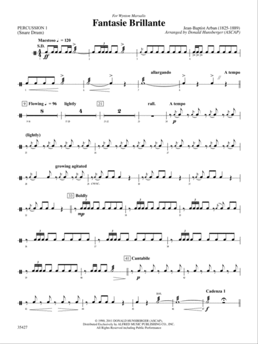 Fantasie Brillante: 1st Percussion Concert Band scores gallery preview page 1