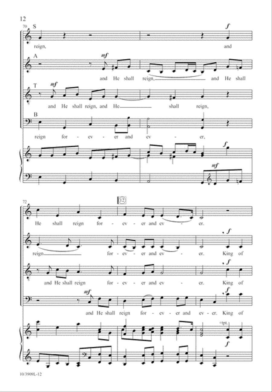 Hallelujah Chorus 4-Part scores gallery preview page 13