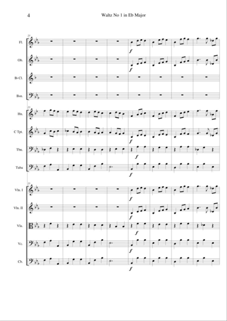 Chopin's Waltz No 1 in Eb Major 'Grande Valse Brillante' - Score Only Full Orchestra scores gallery preview page 5
