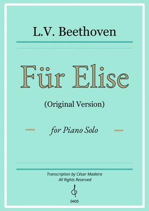 Für Elise by Beethoven - Piano Solo (Original Version)