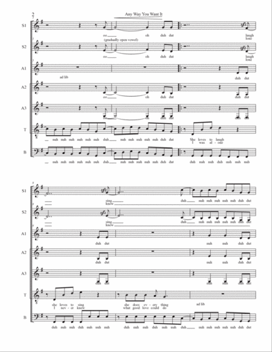 Any Way You Want It Divisi scores gallery preview page 2