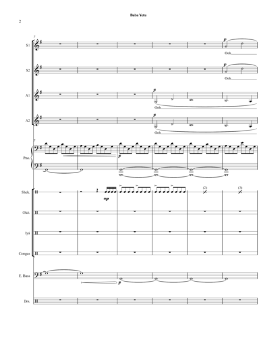 Baba Yetu Small Ensemble scores gallery preview page 2