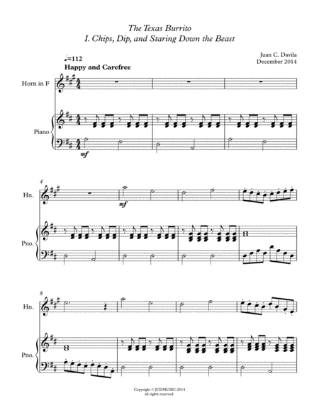 The Texas Burrito for French Horn and Piano Accompaniment
