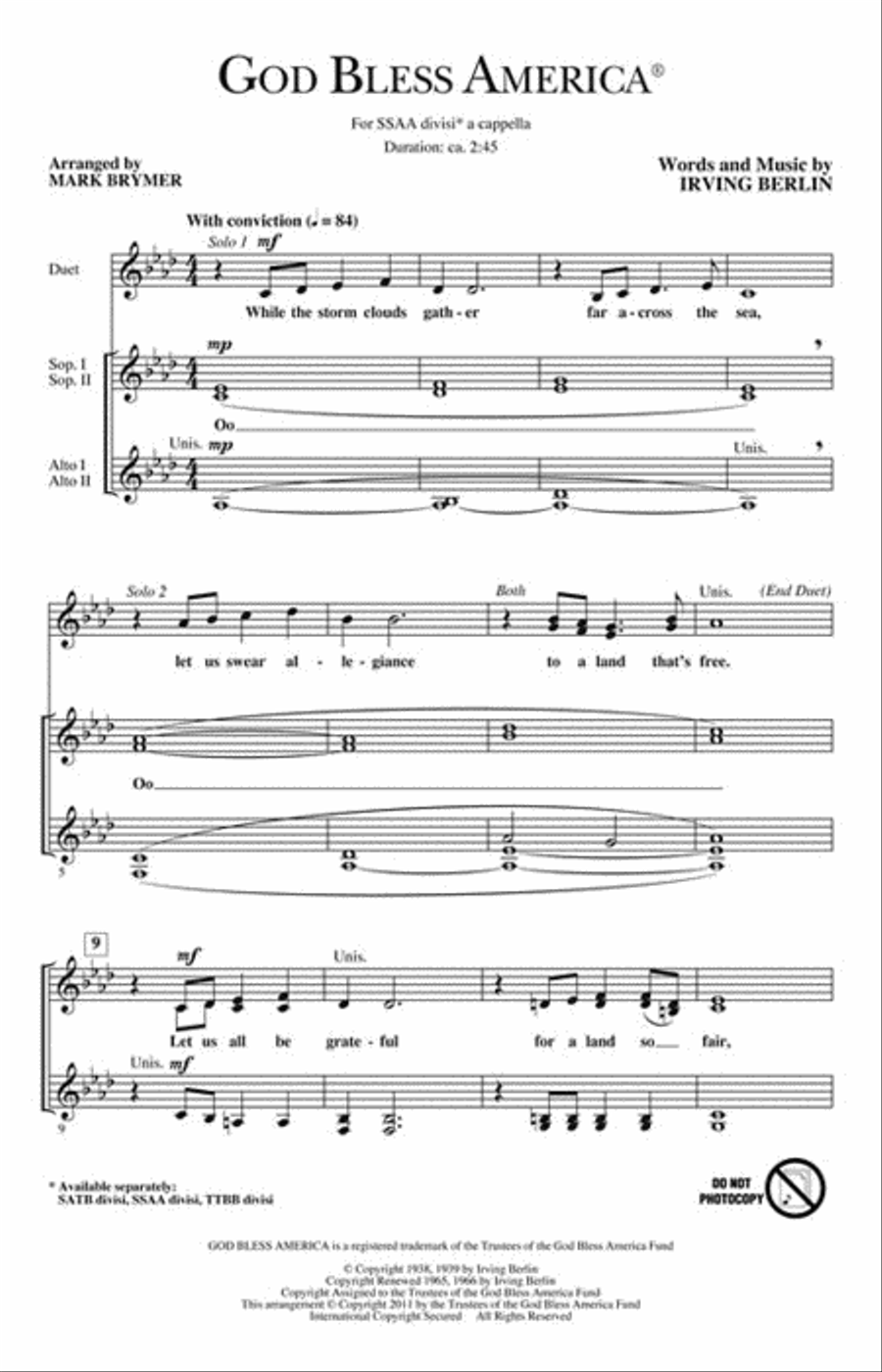 God Bless America® SSAA scores gallery preview page 2