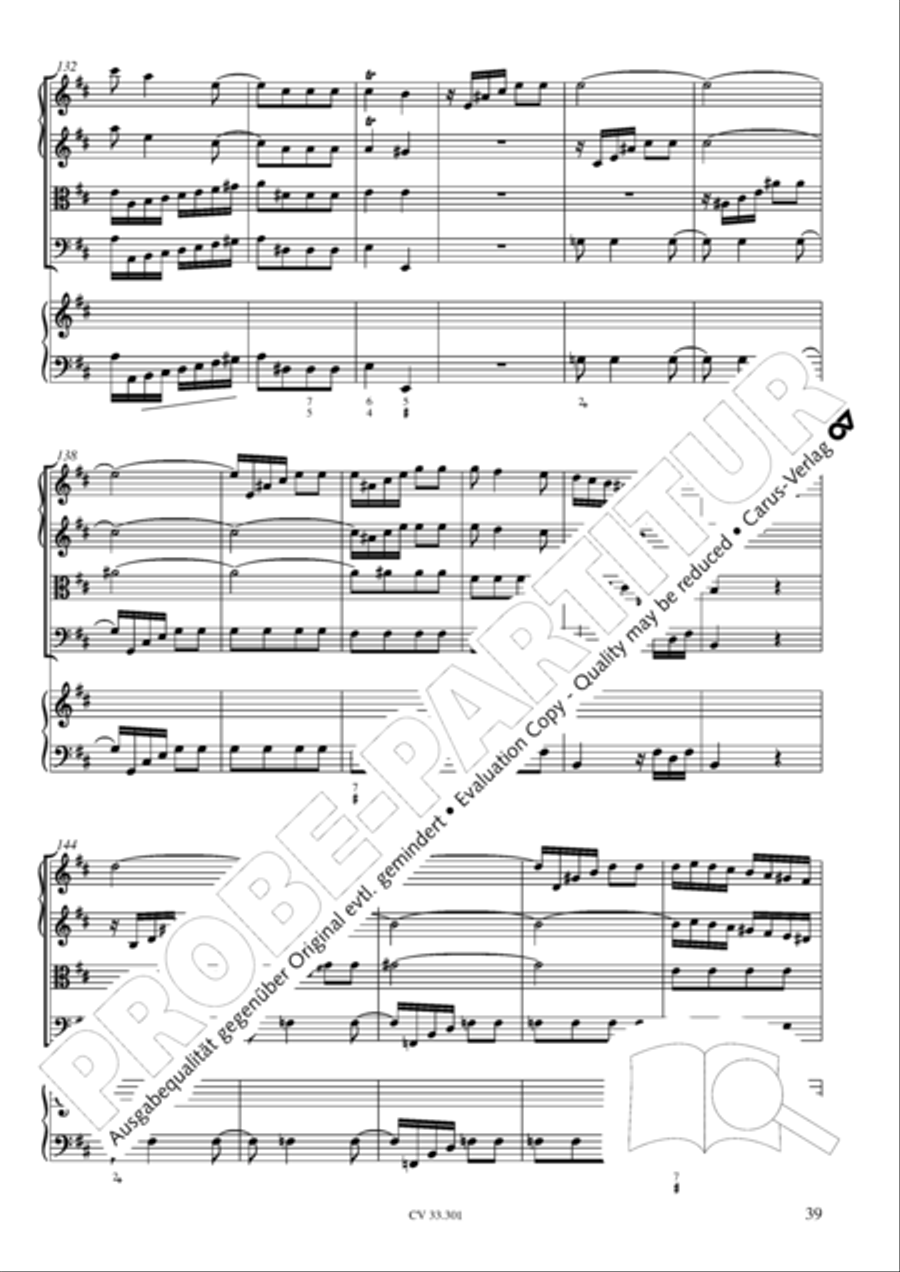 Concerto per il Cembalo in D Cello scores gallery preview page 40