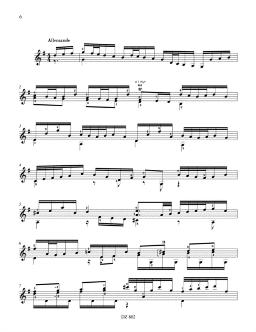 Suite no 3, BWV 1009 Classical Guitar scores gallery preview page 6