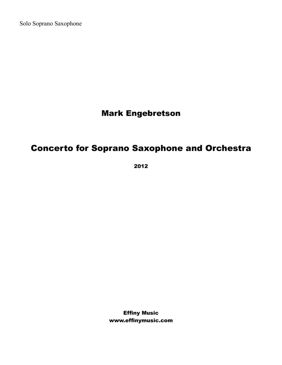 Concerto for Soprano Saxophone Soprano Saxophone scores gallery preview page 1