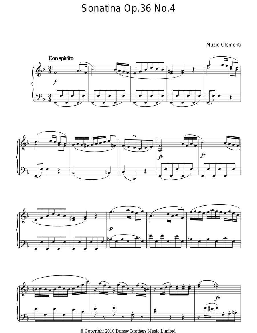 Sonatina Op. 36, No. 4 Sonatina Op. 36, No. 4 Piano Solo scores gallery preview page 1
