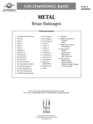 Book cover for Metal: Score