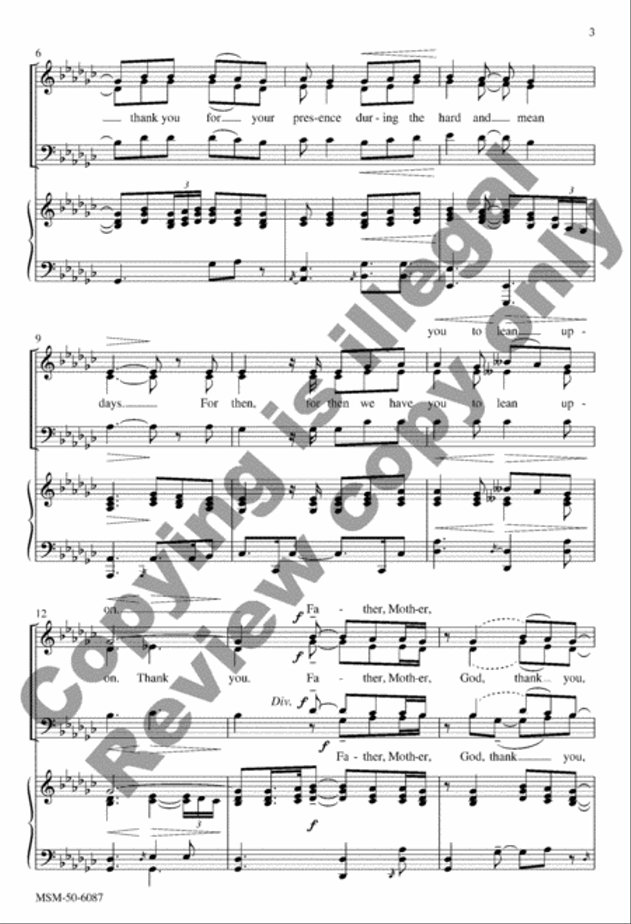 Maya's Prayer for Peace 4-Part scores gallery preview page 3