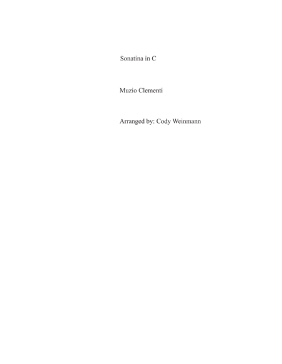 Clementi Sonatina in C-- First Movement for Easy Piano Piano Method scores gallery preview page 1