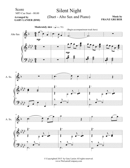 CHRISTMAS SAXOPHONE (6 Christmas songs for Alto Sax & Piano with Score/Parts) image number null