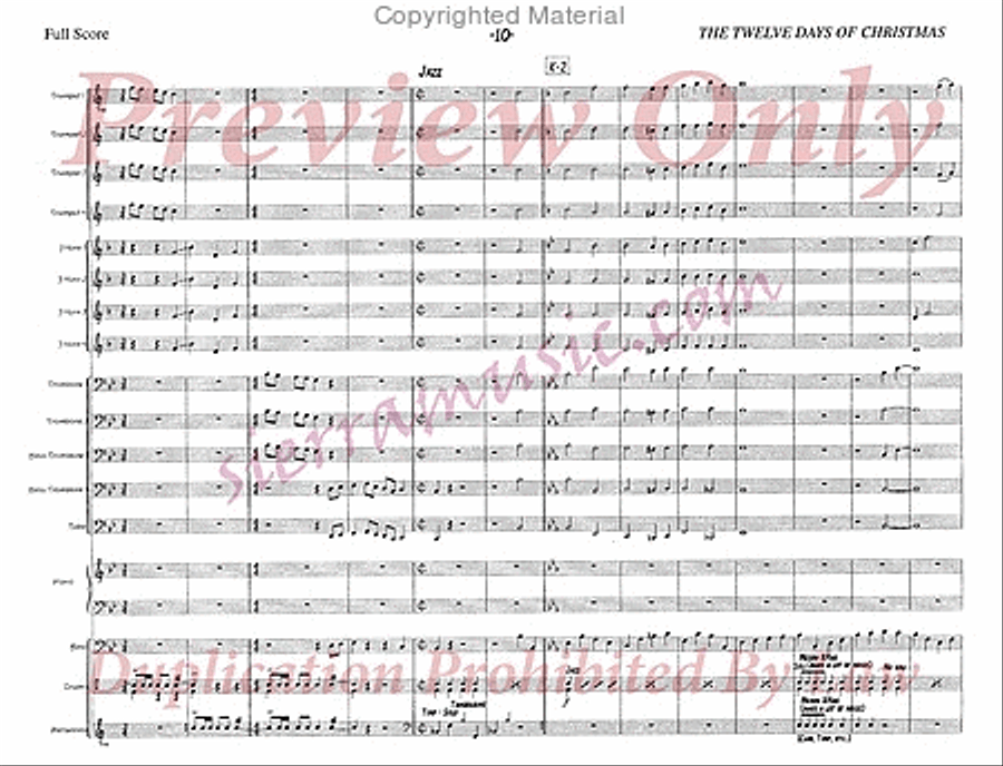 The Twelve Days Of Christmas Jazz Ensemble scores gallery preview page 11