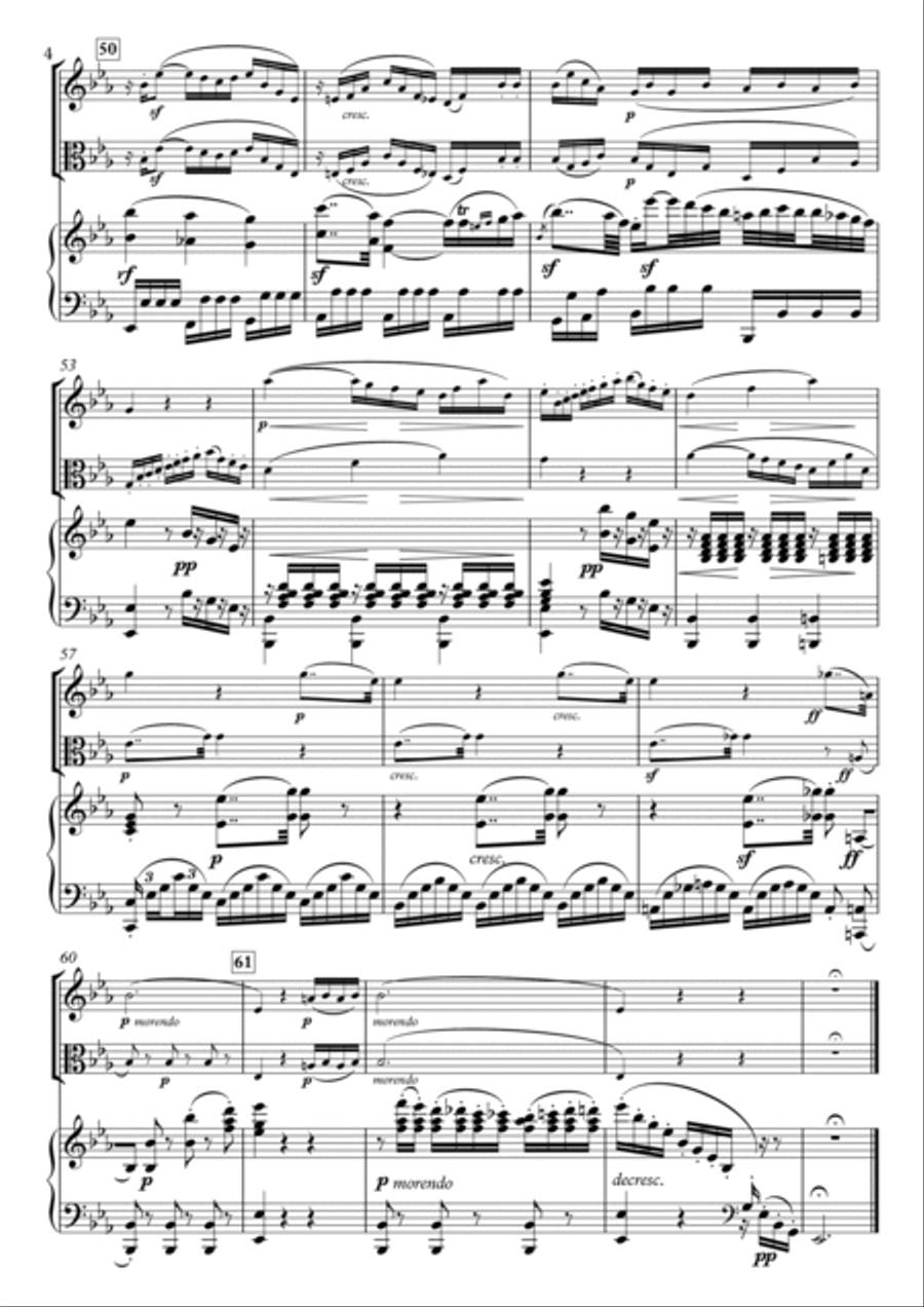 Adagio from Trio Op.11 for Violin (Clarinet), Viola & Piano Small Ensemble scores gallery preview page 4