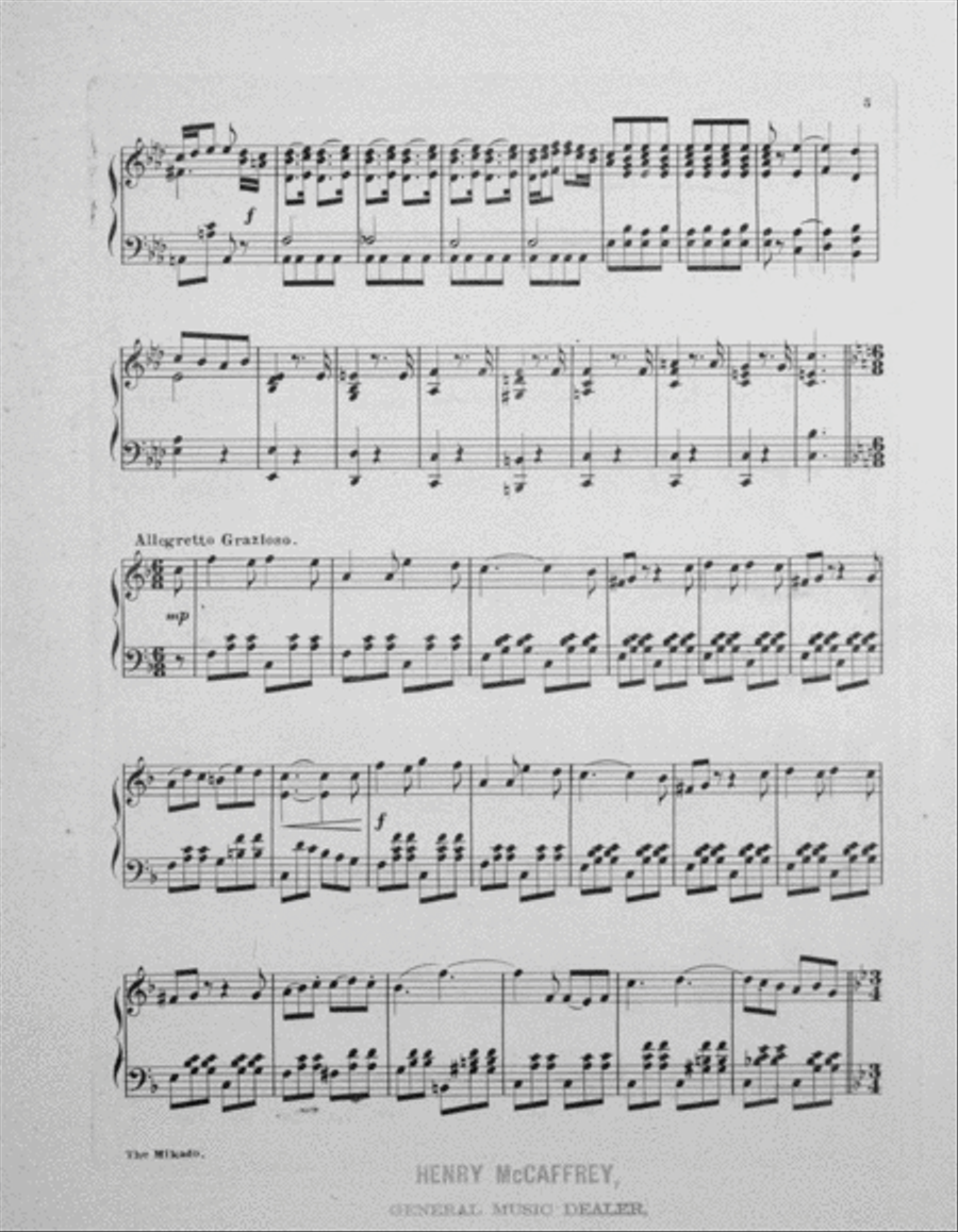 The Mikado. Potpourri Piano Solo scores gallery preview page 4