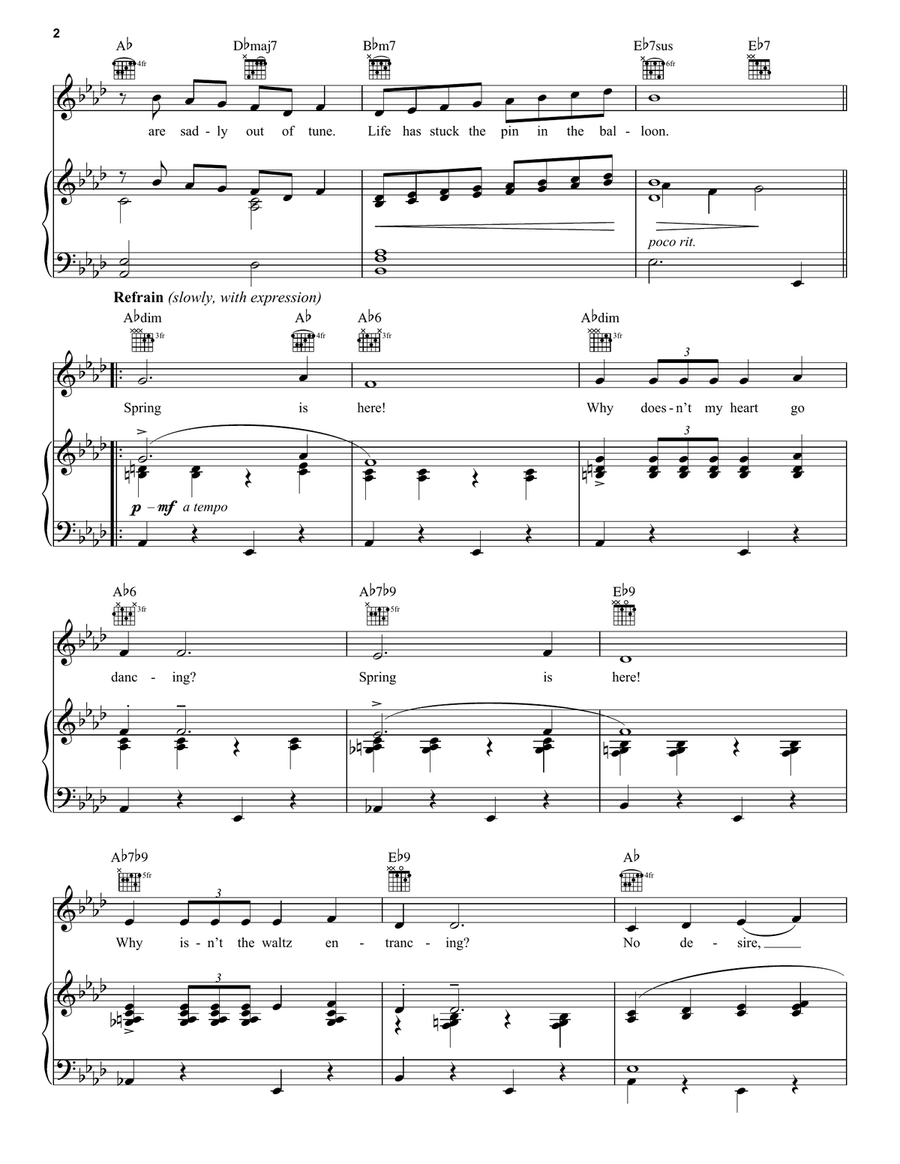 Spring Is Here Piano, Vocal, Guitar scores gallery preview page 2