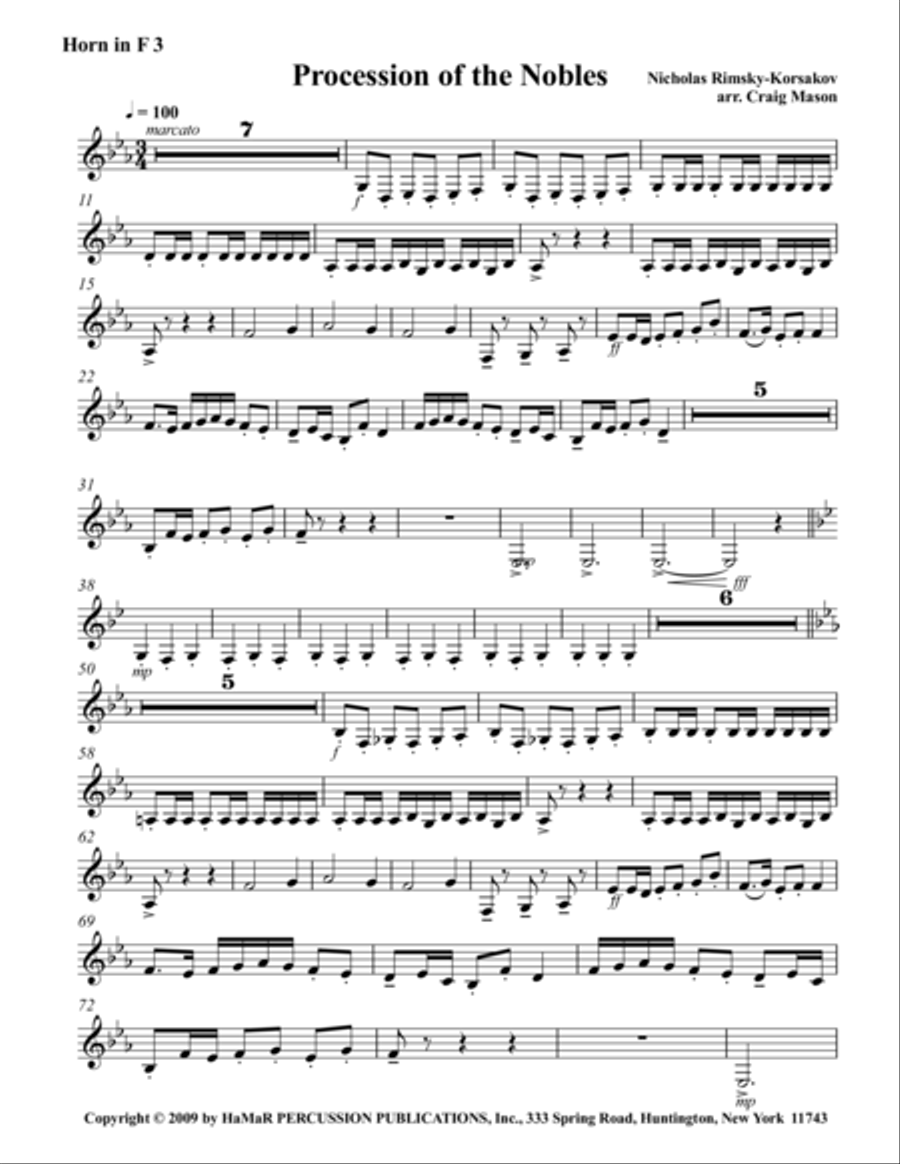 Procession of the Nobles Orchestra scores gallery preview page 1