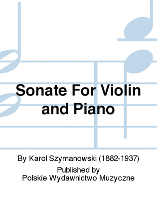 Sonate For Violin and Piano