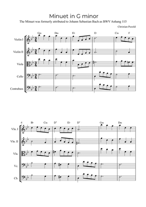 Book cover for Minuet In G minor (with chords)