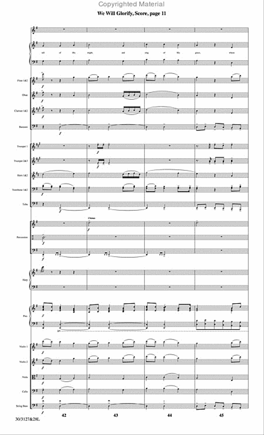 We Will Glorify - Orchestral Score and Parts Choir scores gallery preview page 12