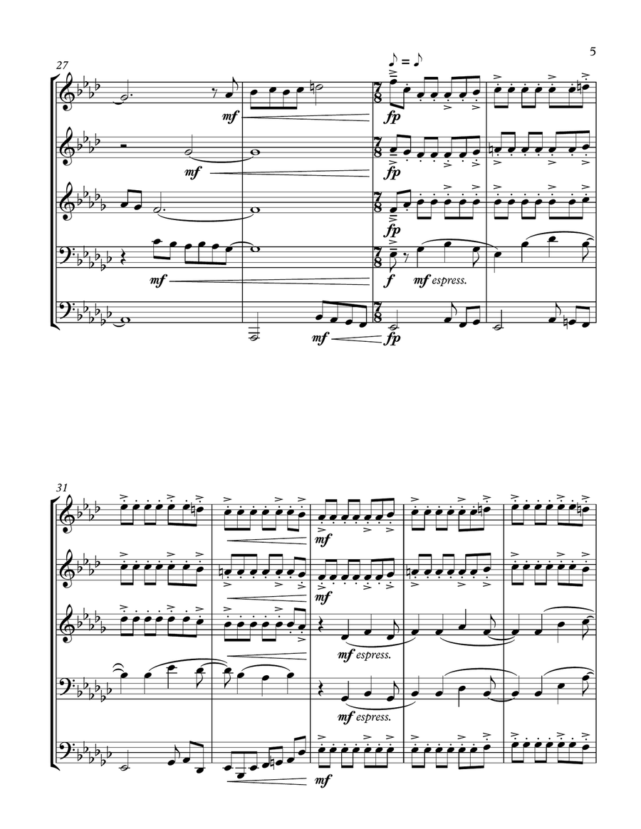 A Shield For Me - for brass quintet Brass Quintet scores gallery preview page 5