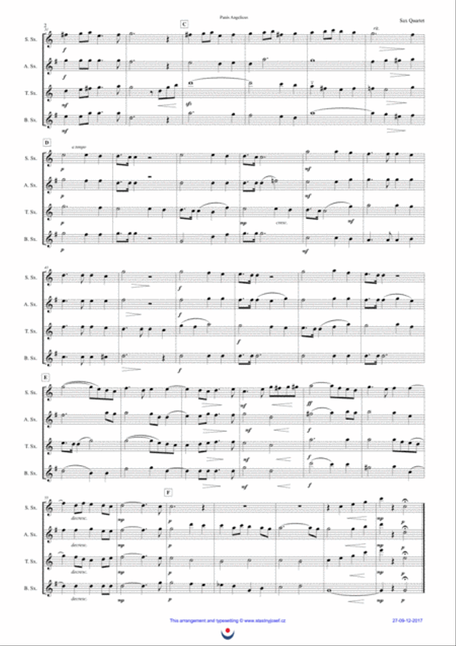Panis Angelicus (Franck) Woodwind Quartet scores gallery preview page 2