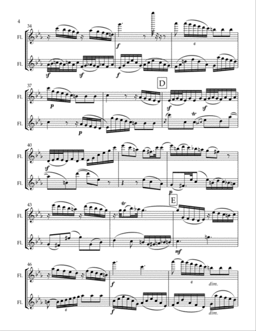 Duos Concertans Op. 10 #1 Movement 2 Flute Duet scores gallery preview page 4