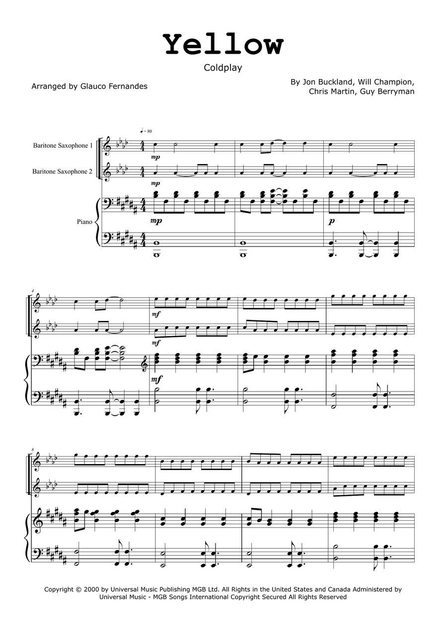 Yellow Woodwind Duet scores gallery preview page 1