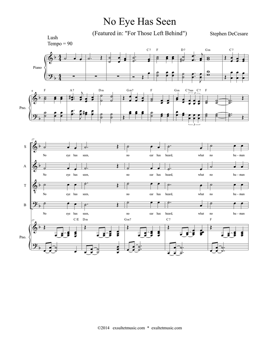 No Eye Has Seen No Eye Has Seen 4-Part scores gallery preview page 1