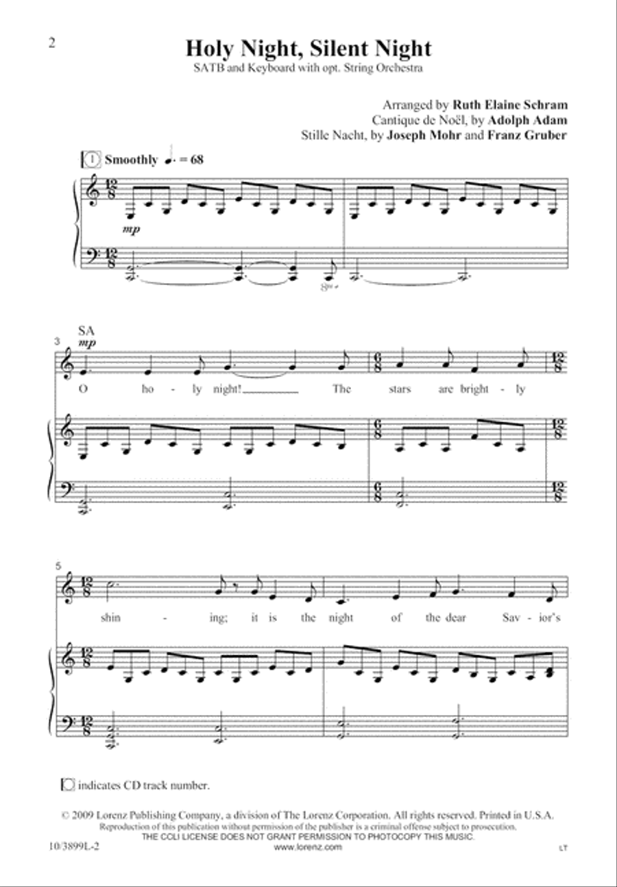 Holy Night, Silent Night 4-Part scores gallery preview page 2