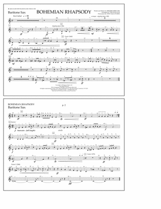 Book cover for Bohemian Rhapsody - Baritone Sax