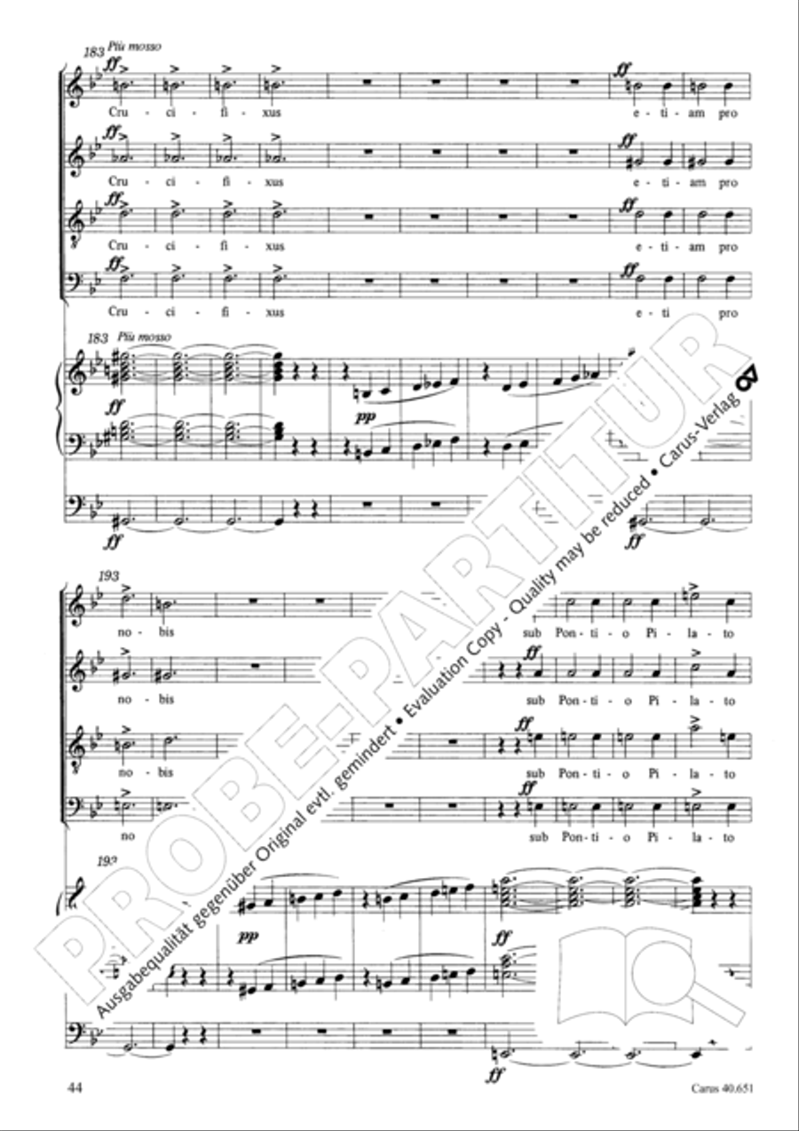 Mass in D Major (Missa in D) 4-Part scores gallery preview page 53