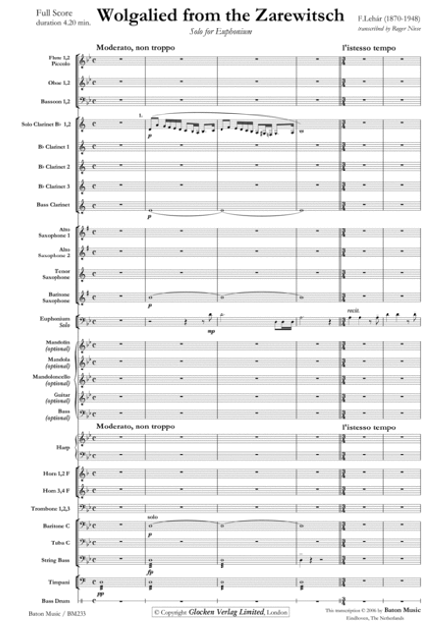 Wolgalied from Der Zarewitsch Concert Band scores gallery preview page 2