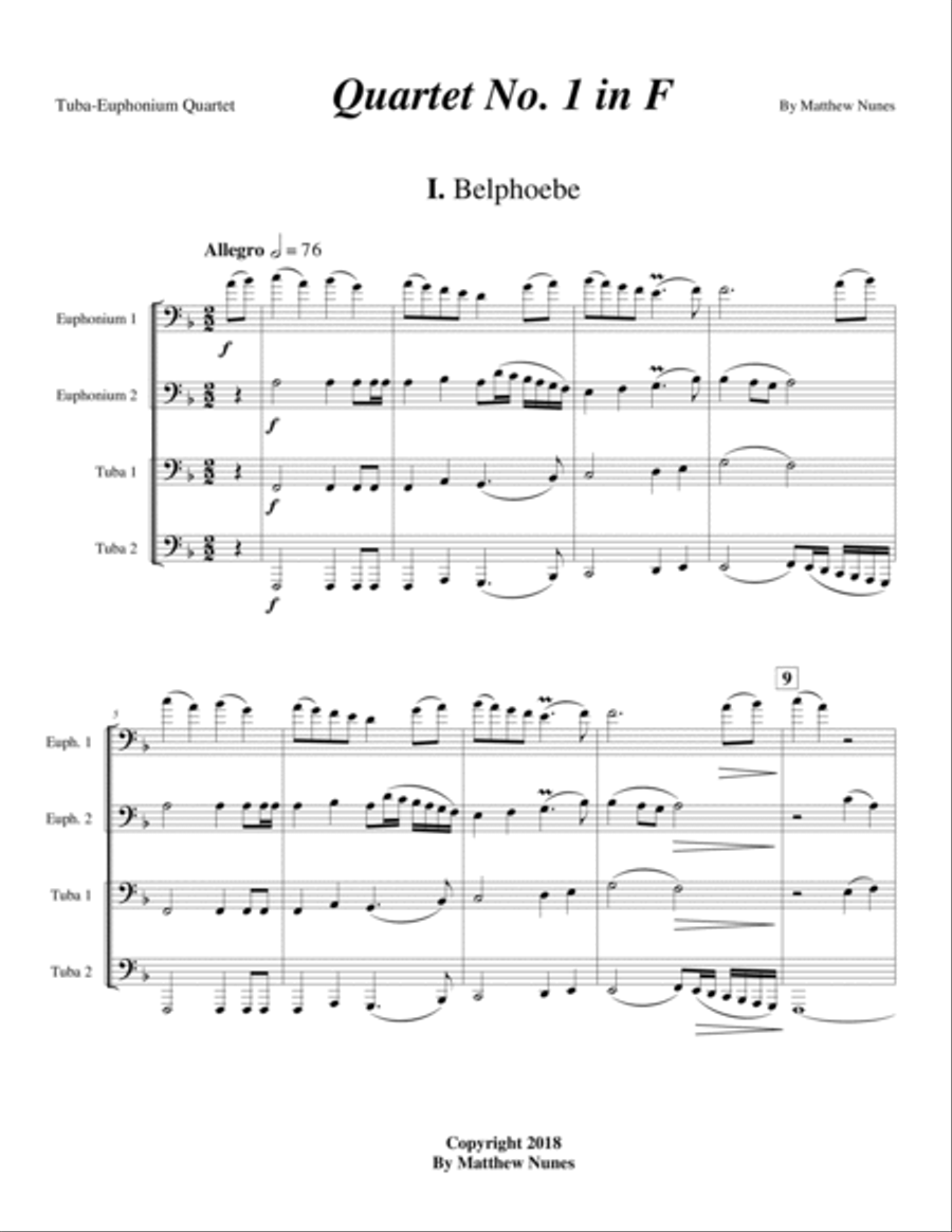 Quartet in F for Tuba-Euphonium Quartet Euphonium Quartet scores gallery preview page 5