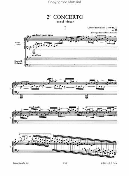 Piano Concerto No. 2 in G minor Op. 22 (Edition for 2 Pianos)