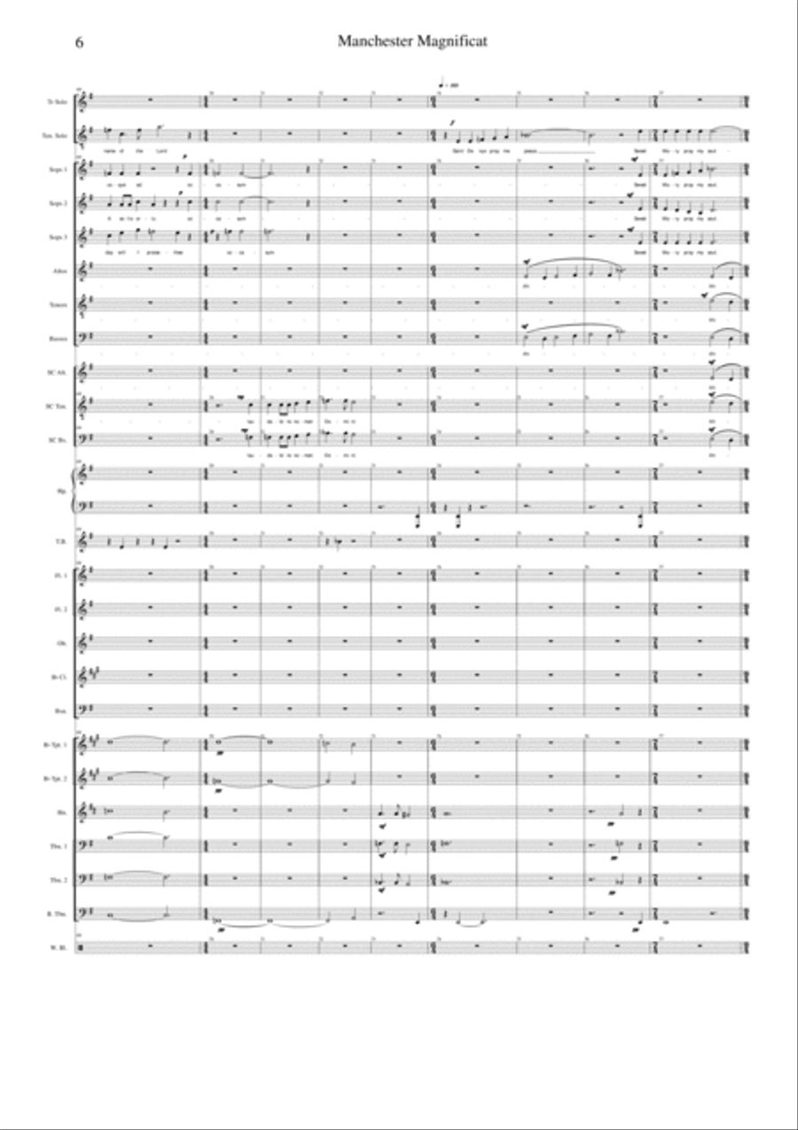 Manchester Magnificat - full orchestral version, parts and choral reduction, score Choir scores gallery preview page 6