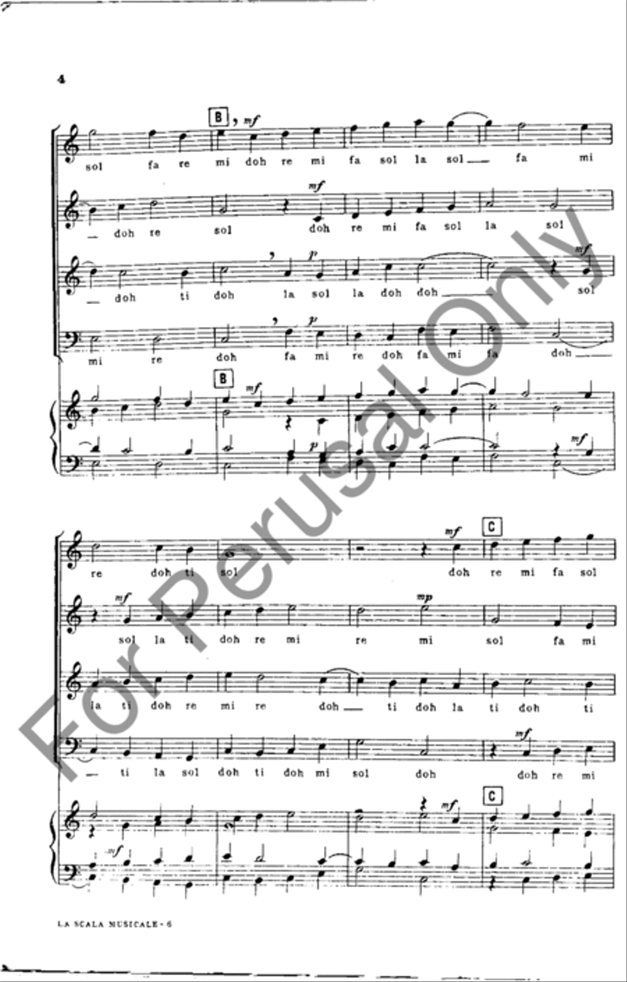 La Scala Musicale 4-Part scores gallery preview page 4
