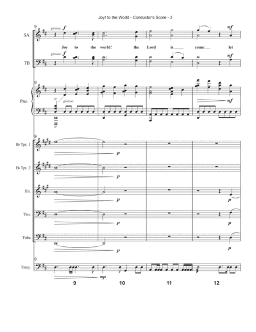 Joy! to the World - Brass and Percussion Score and Parts Choir scores gallery preview page 6
