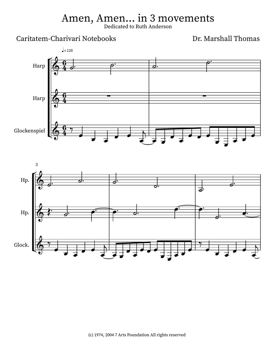 Amen, Amen... in 3 movements Small Ensemble scores gallery preview page 1
